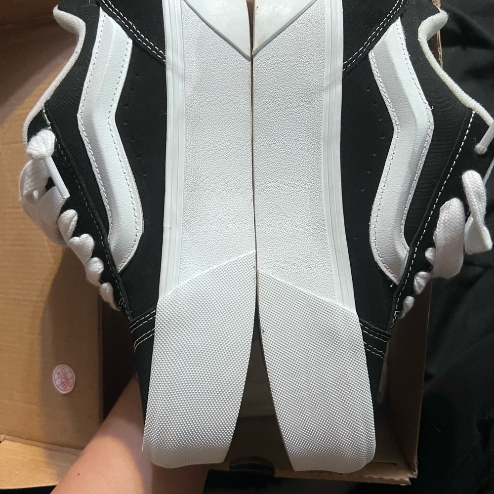 Vans Black and White Platform Old Skool Sneakers - Picture 4 of 5